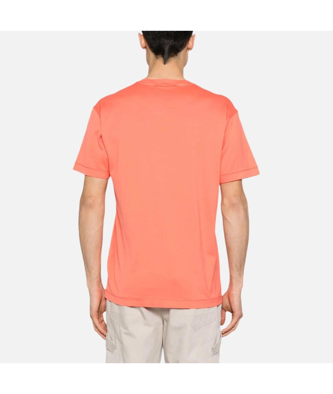 STONE ISLAND Оранжевая хлопковая футболка, фото 2
