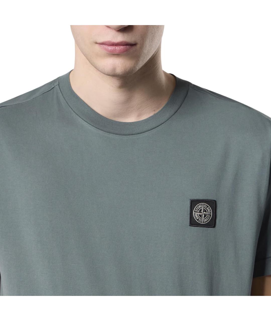 STONE ISLAND Серая хлопковая футболка, фото 5