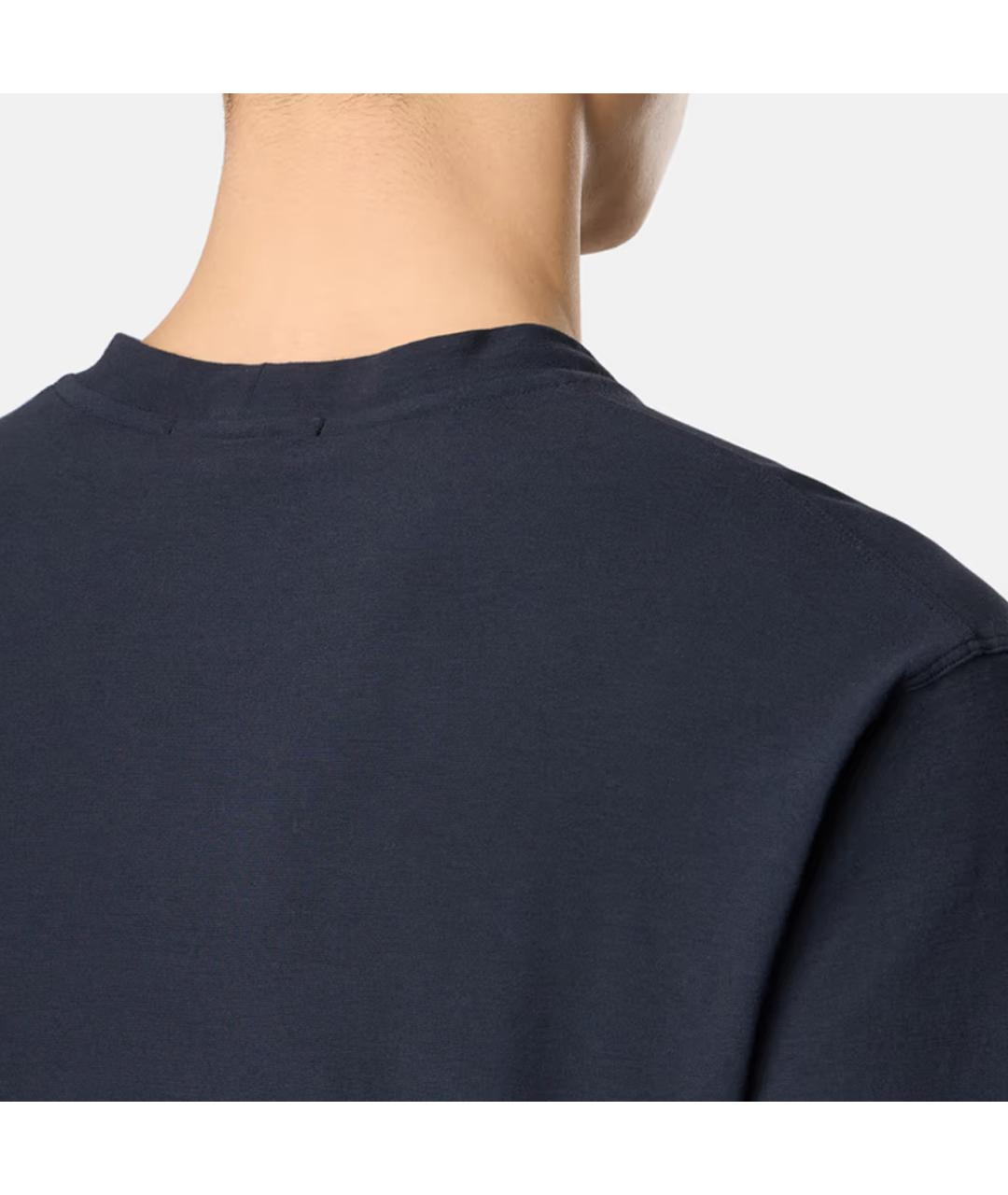 STONE ISLAND Темно-синяя хлопковая футболка, фото 6