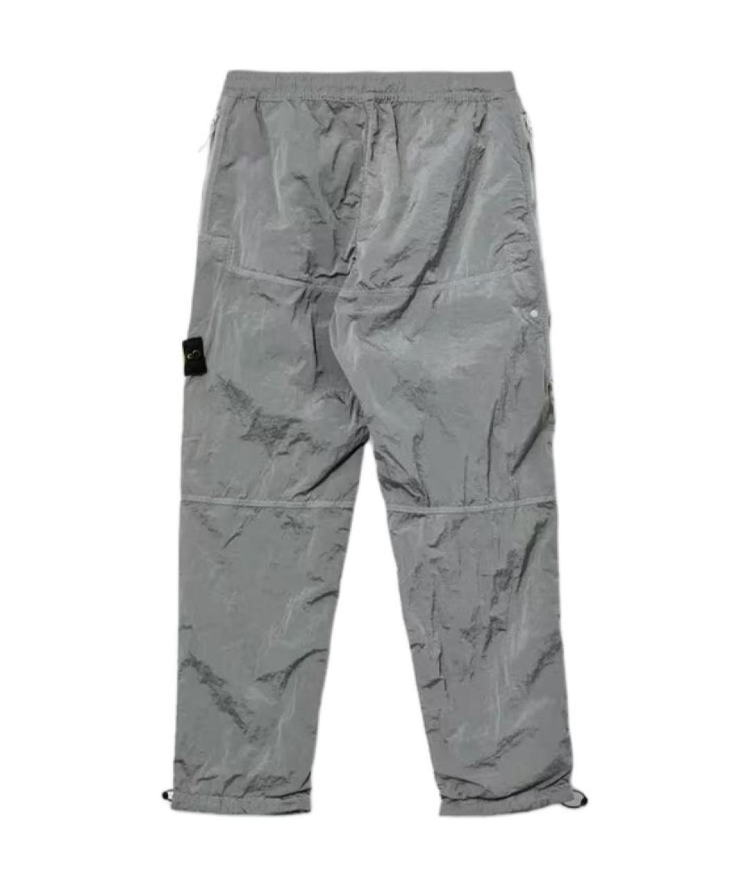 STONE ISLAND Серые полиамидовые повседневные брюки, фото 2