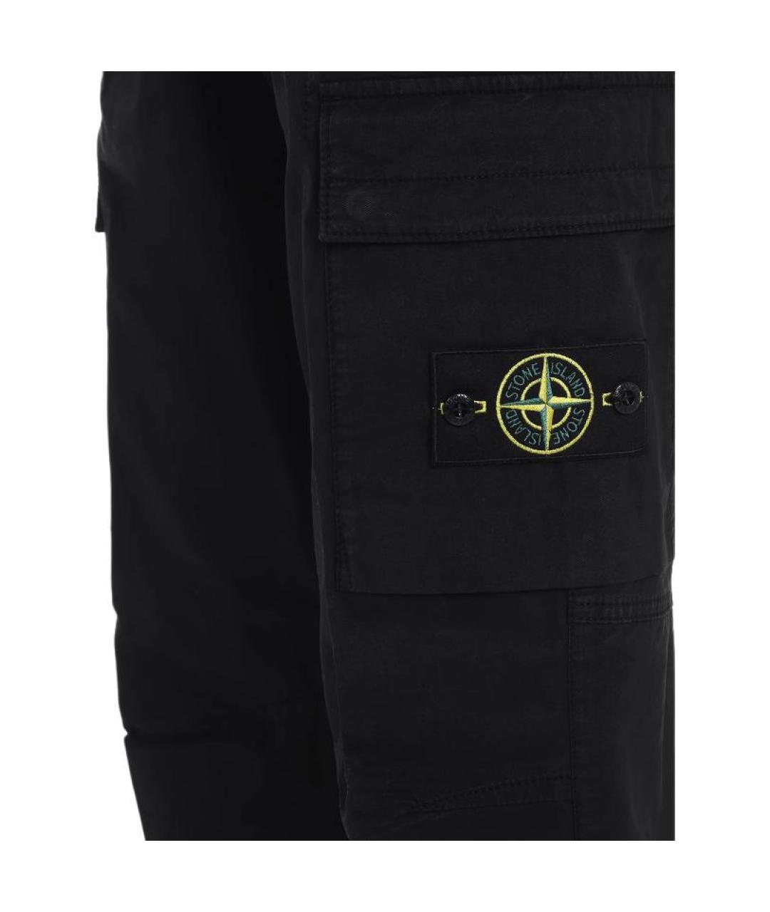 STONE ISLAND Черные повседневные брюки, фото 3