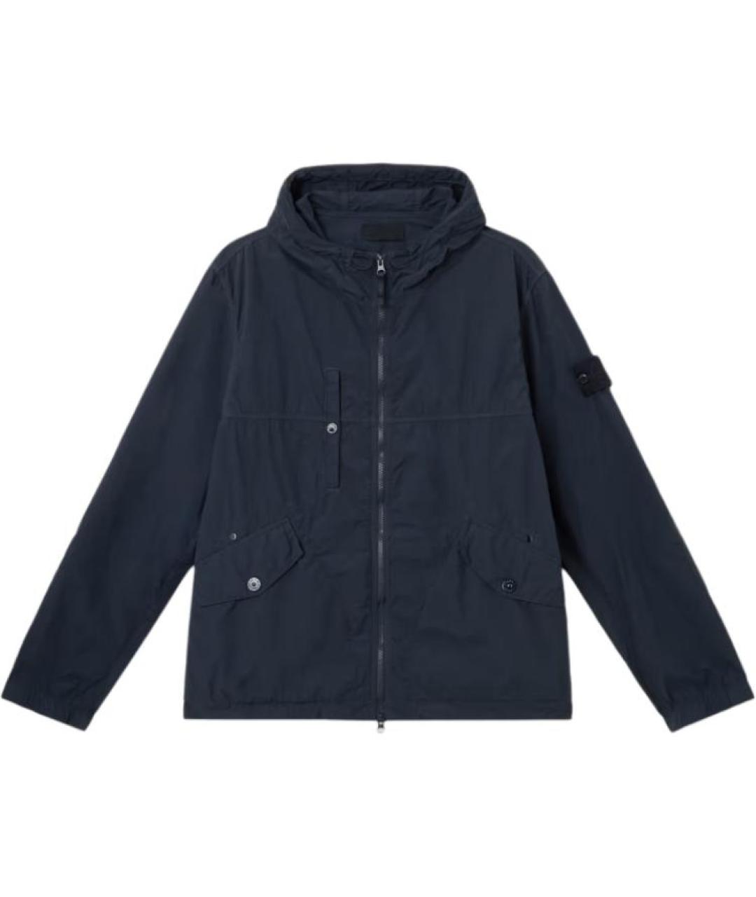 STONE ISLAND Темно-синяя полиамидовая куртка, фото 1