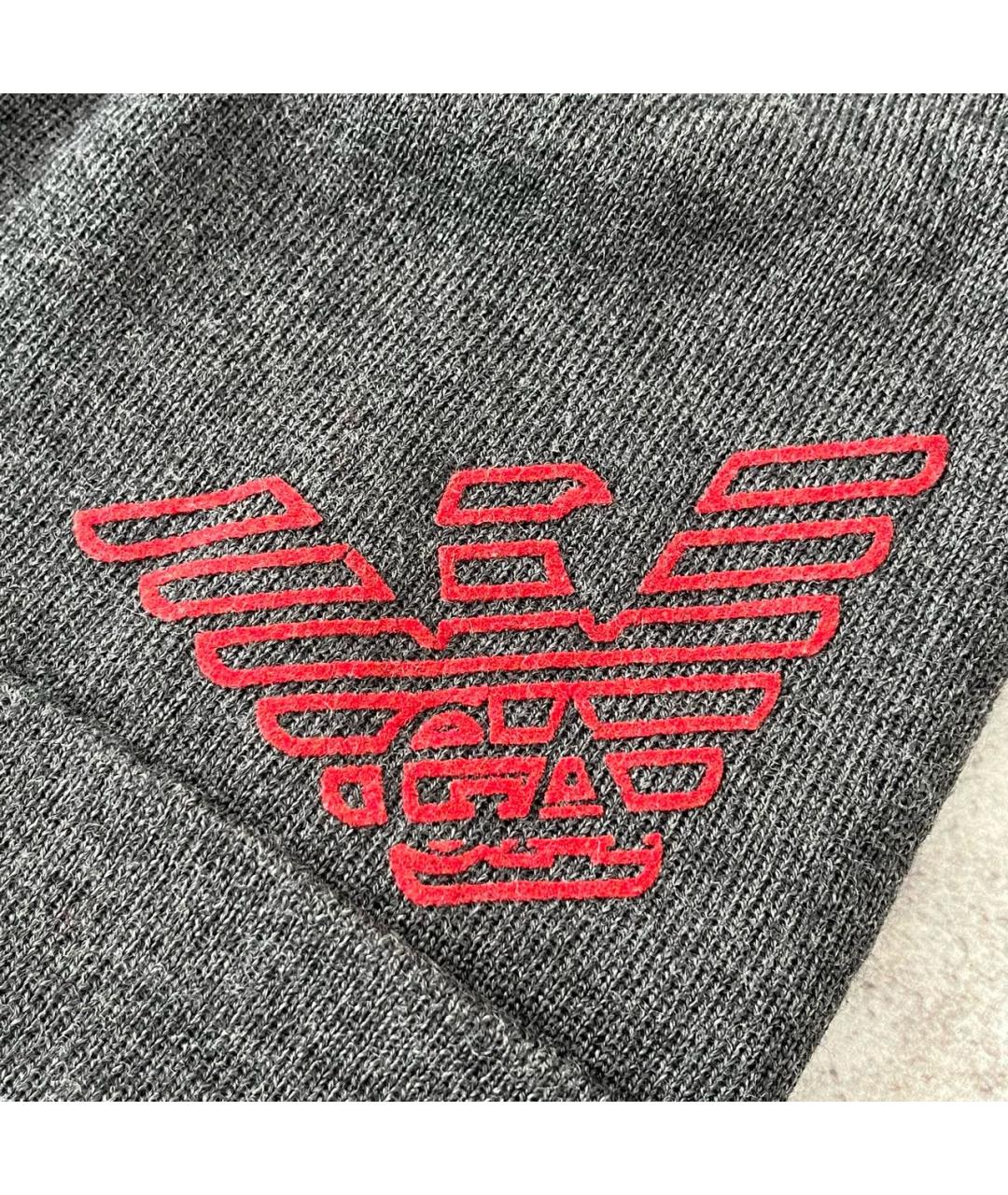 EMPORIO ARMANI Серая хлопковая шапка, фото 3
