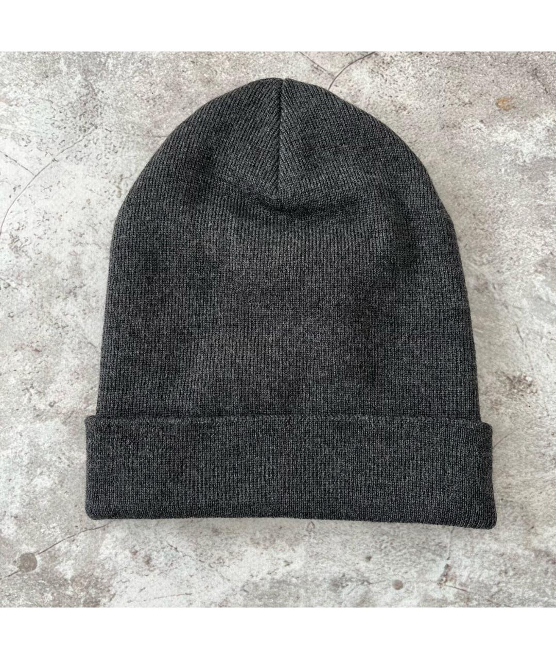 EMPORIO ARMANI Серая хлопковая шапка, фото 2