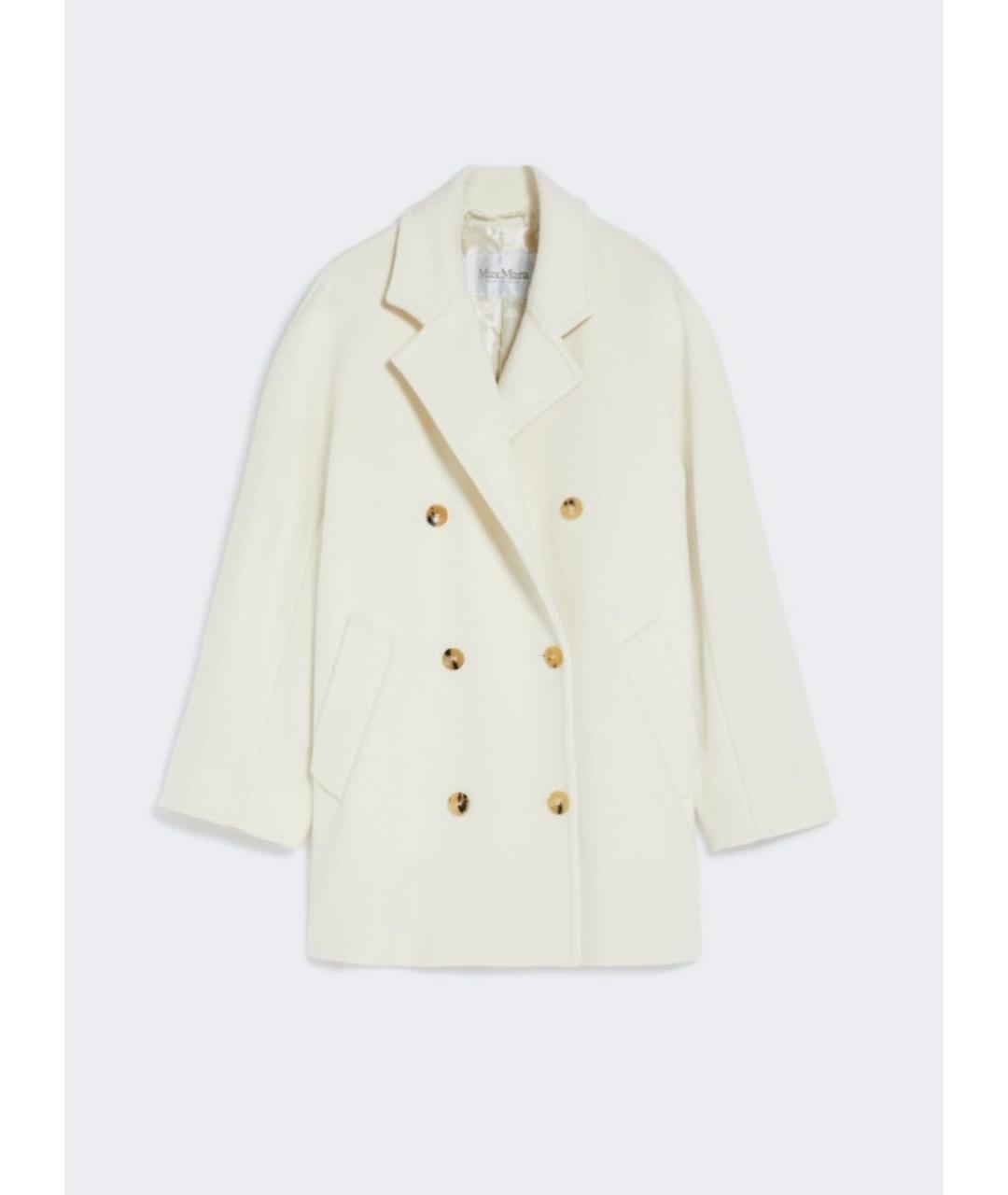 MAX MARA Белое шерстяное пальто, фото 7