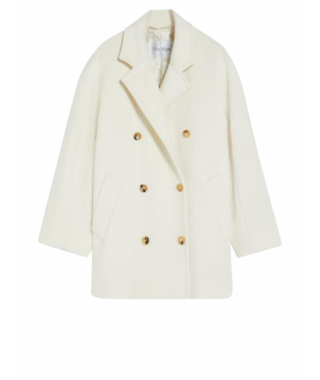 MAX MARA Белое шерстяное пальто, фото 1