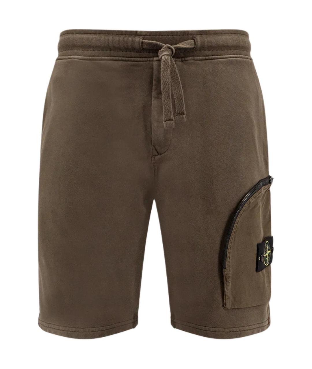 STONE ISLAND Коричневые шорты, фото 1