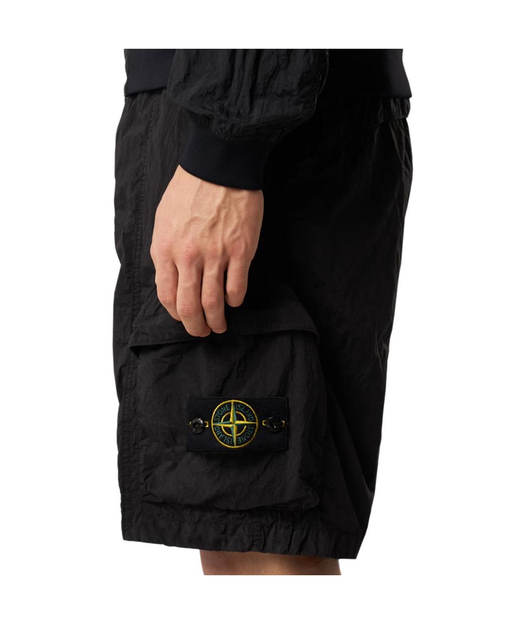 STONE ISLAND Черные шорты, фото 5