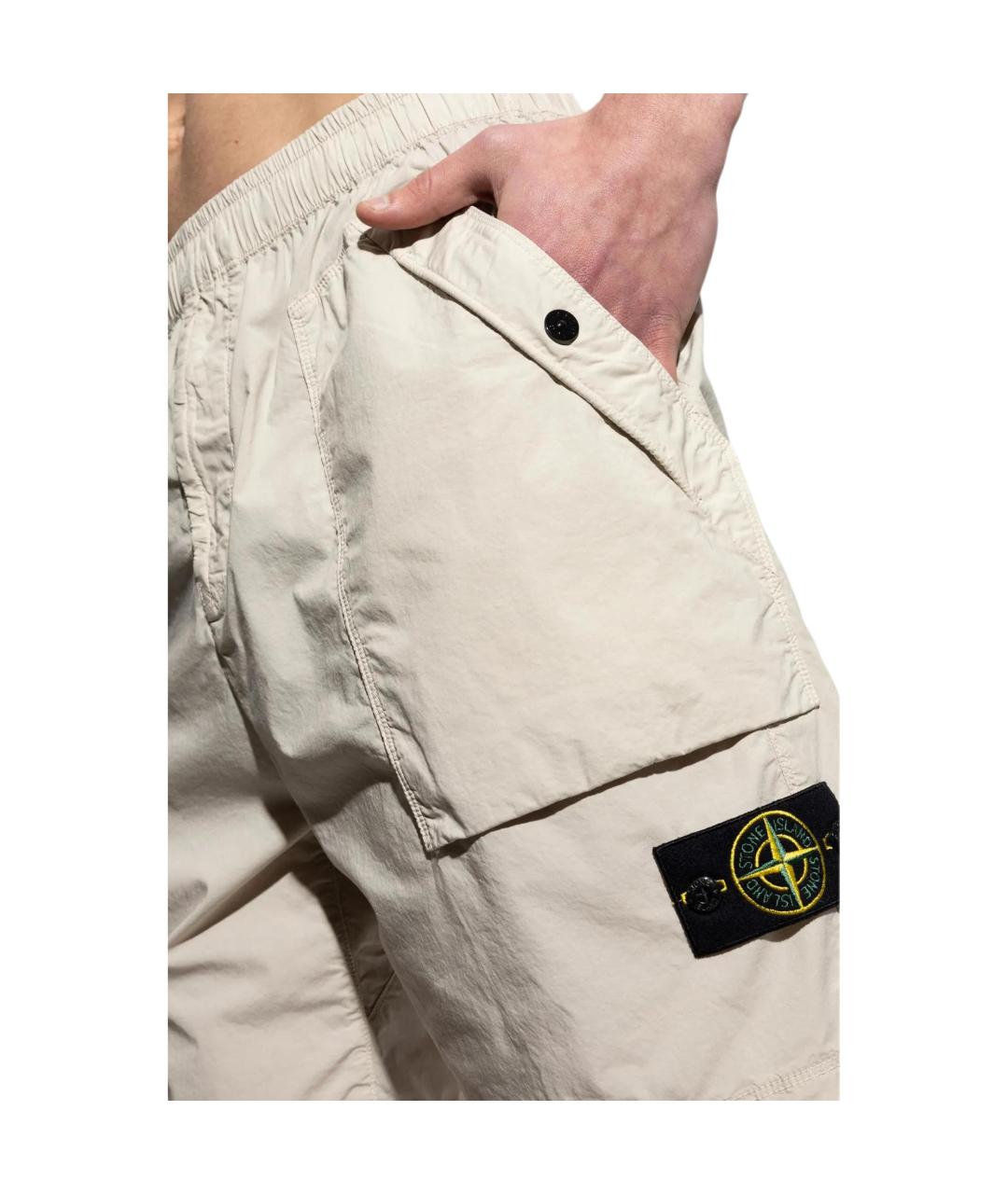 STONE ISLAND Бежевые шорты, фото 5