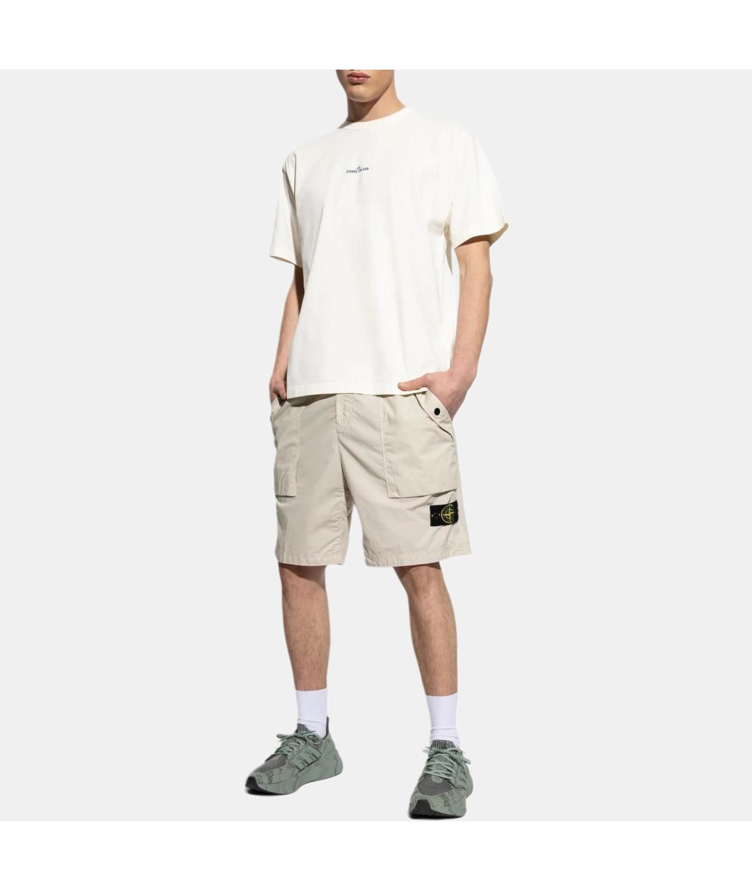 STONE ISLAND Бежевые шорты, фото 2