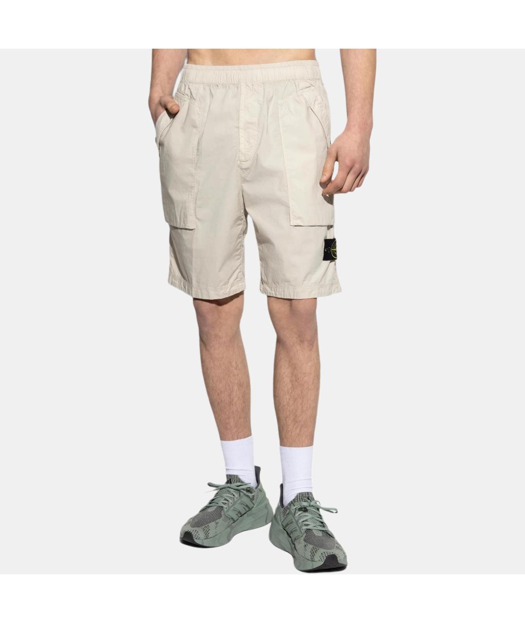 STONE ISLAND Бежевые шорты, фото 3