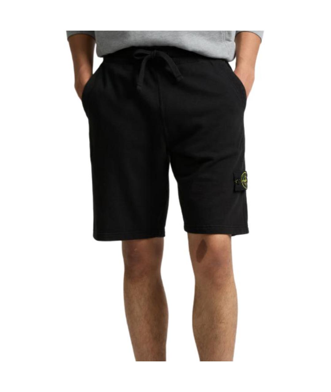 STONE ISLAND Черные шорты, фото 3