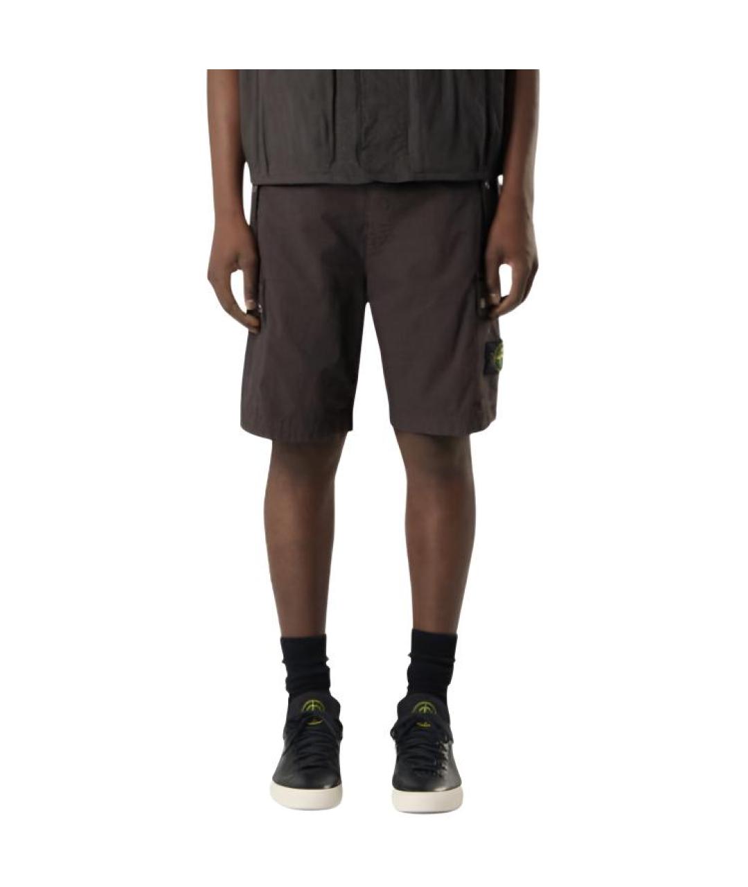 STONE ISLAND Серые хлопковые шорты, фото 3