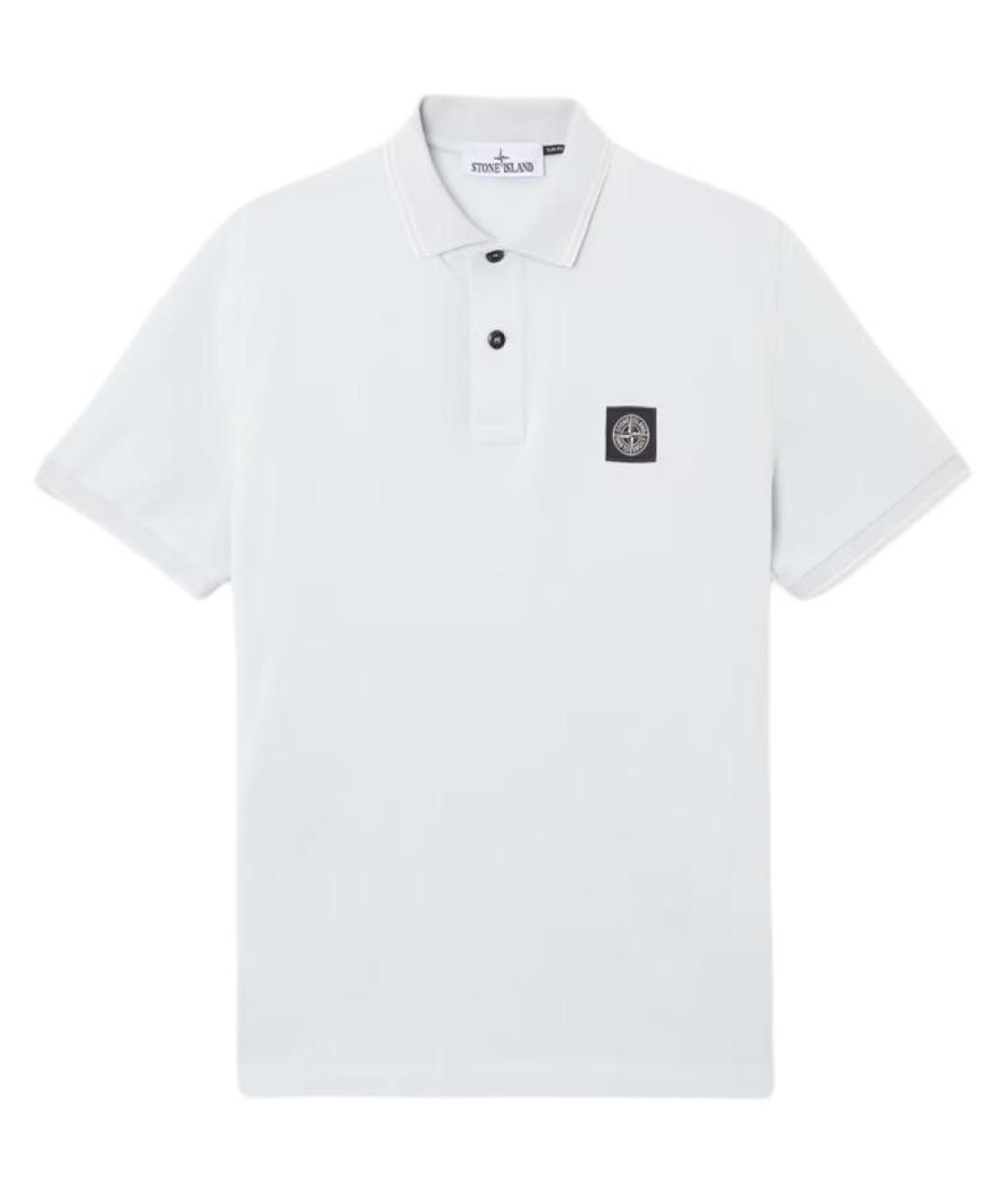 STONE ISLAND Голубое хлопковое поло с коротким рукавом, фото 1