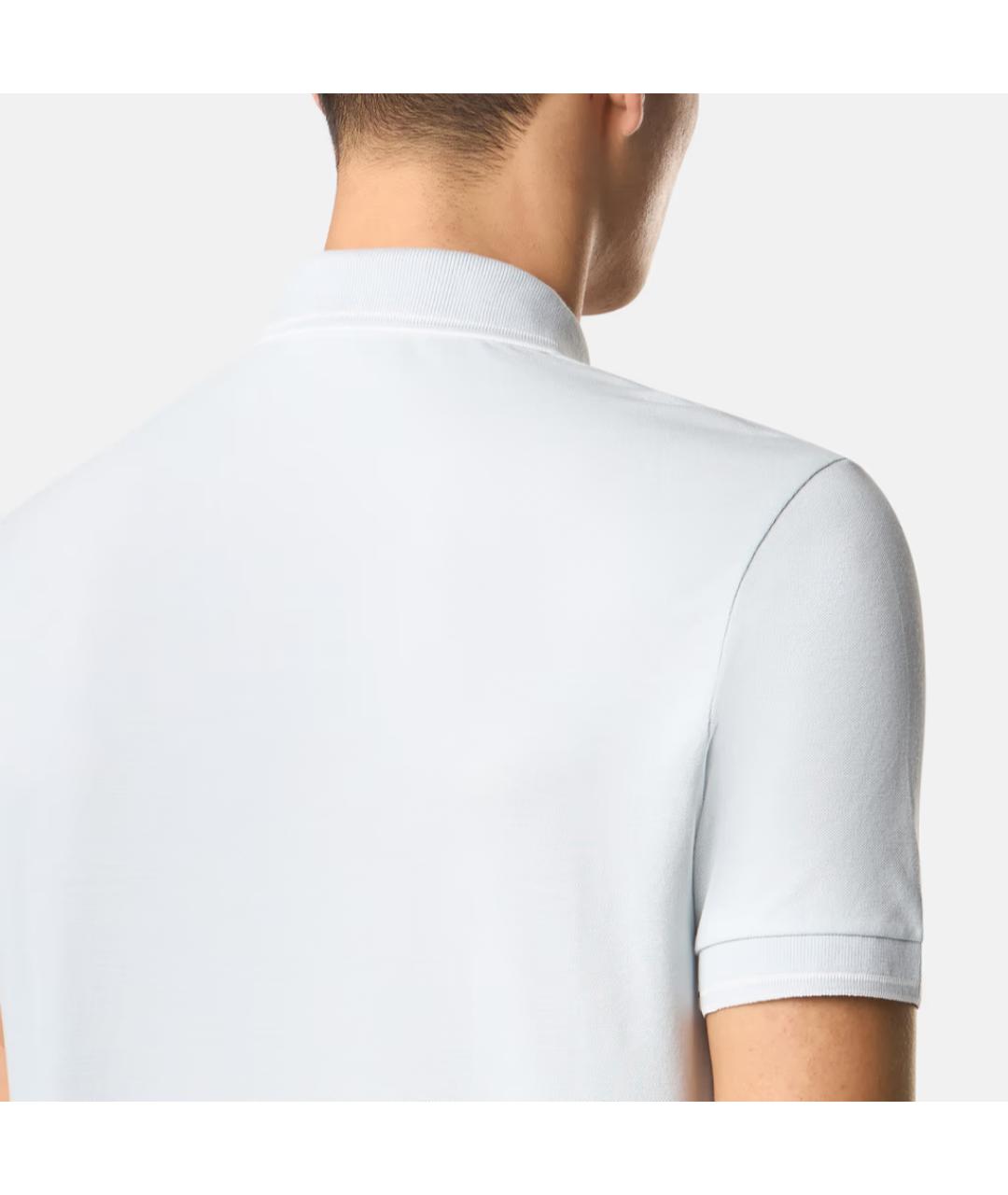 STONE ISLAND Голубое хлопковое поло с коротким рукавом, фото 3
