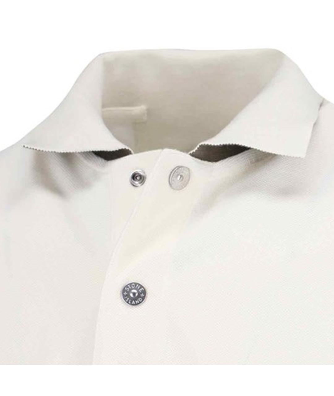 STONE ISLAND Белое поло с коротким рукавом, фото 3
