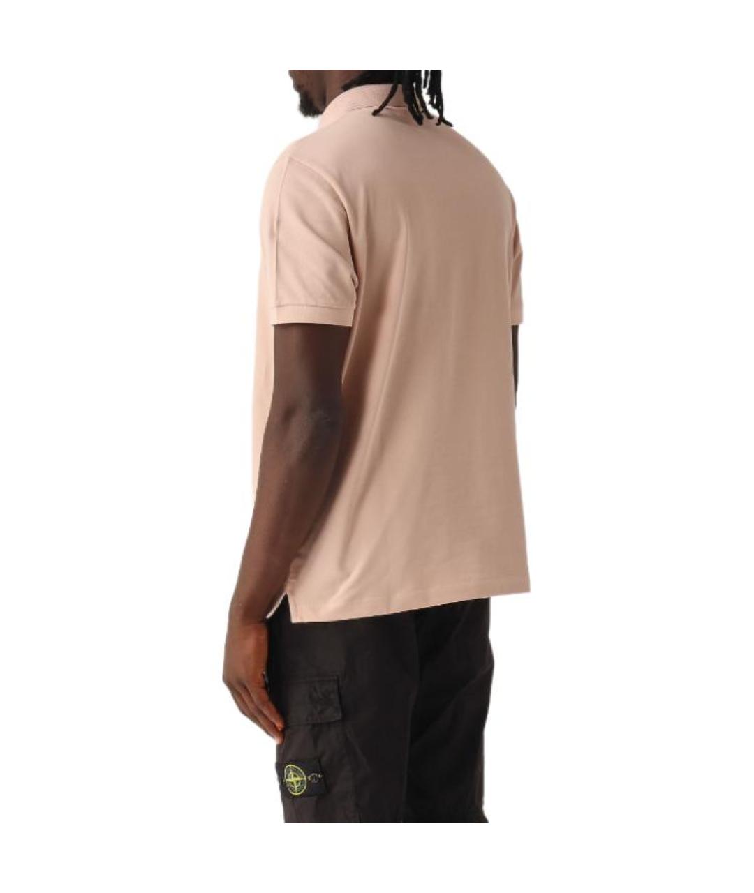 STONE ISLAND Розовое хлопковое поло с коротким рукавом, фото 4