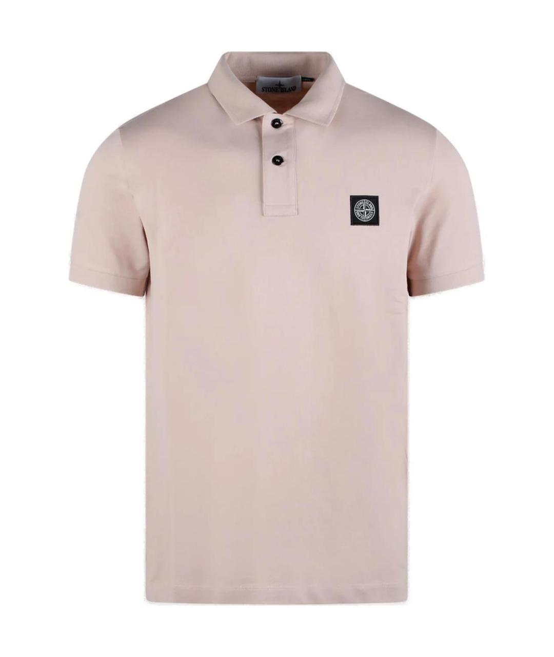 STONE ISLAND Розовое хлопковое поло с коротким рукавом, фото 1
