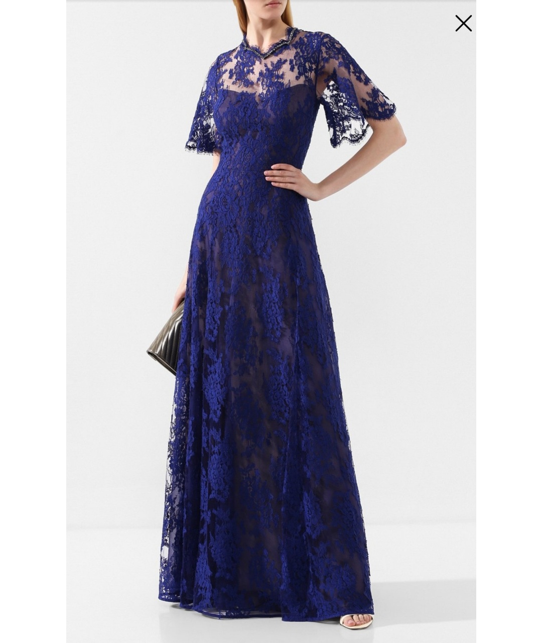 ESCADA Синее кружевное вечернее платье, фото 2