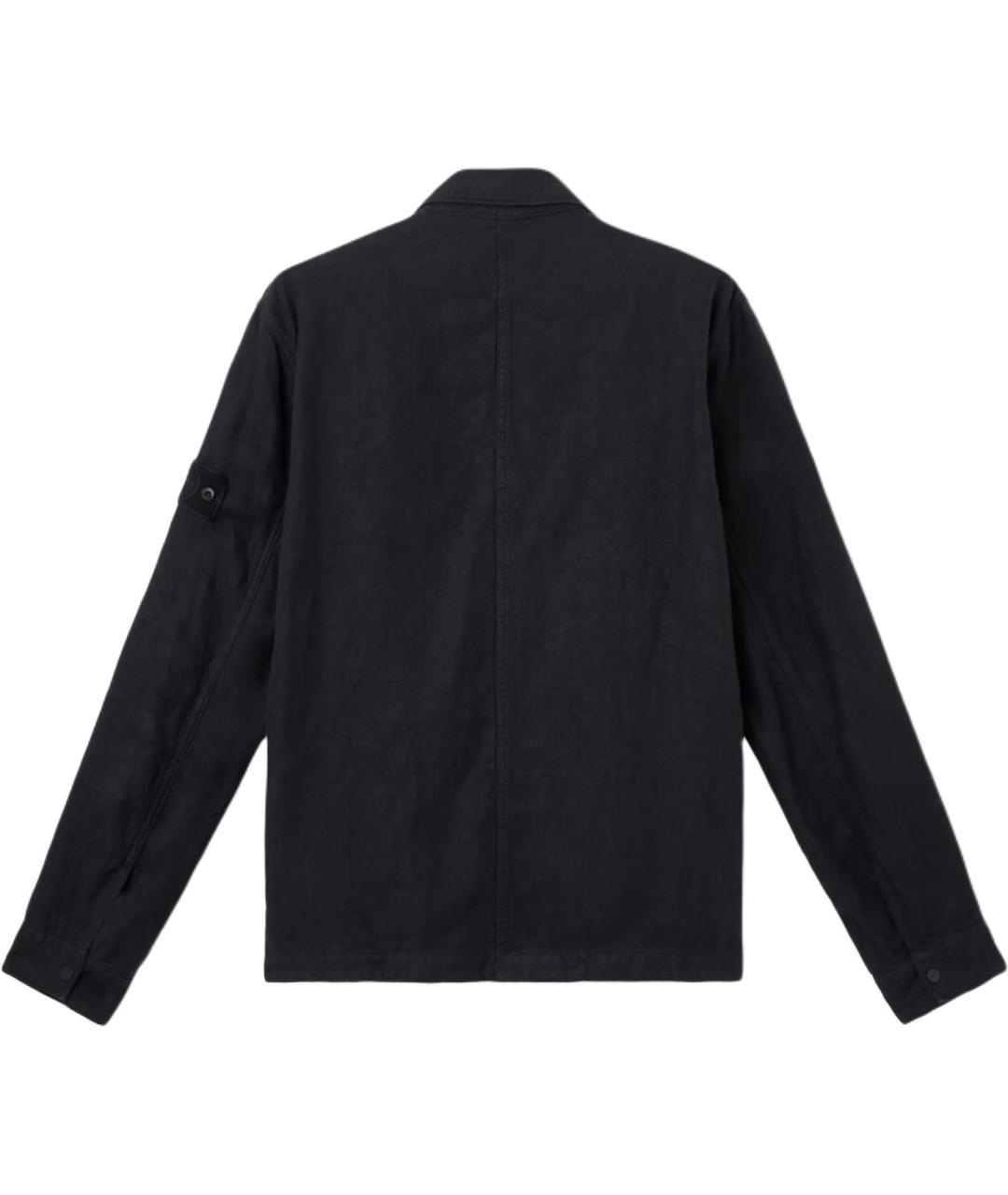 STONE ISLAND Темно-синяя хлопковая кэжуал рубашка, фото 2