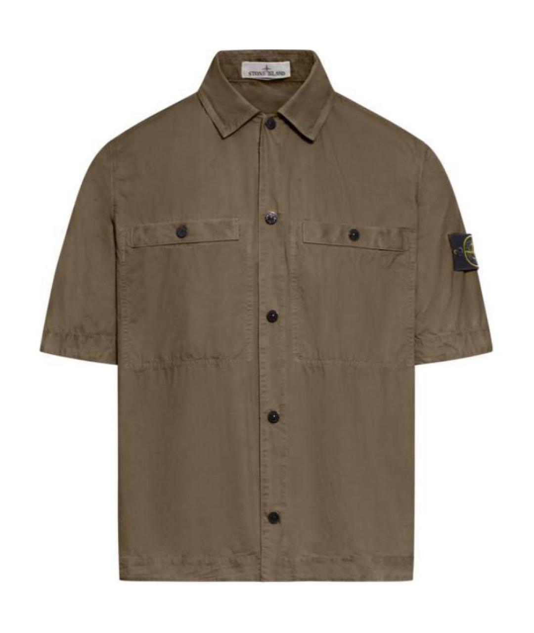 STONE ISLAND Коричневая хлопковая кэжуал рубашка, фото 1