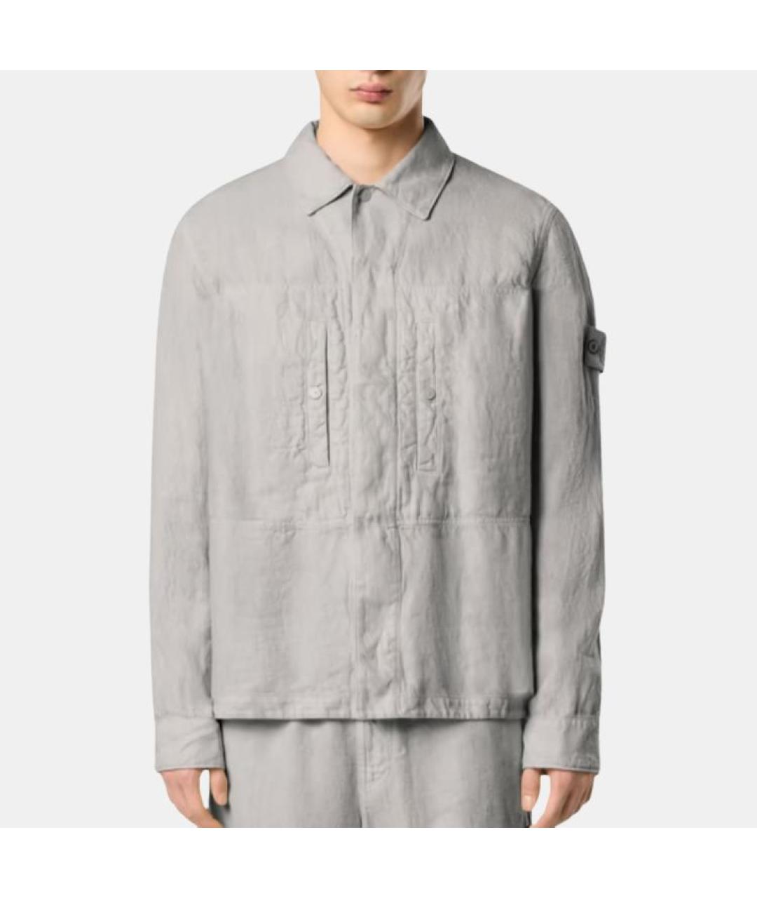 STONE ISLAND Серая классическая рубашка, фото 3
