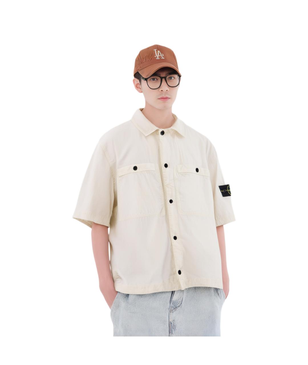 STONE ISLAND Белая кэжуал рубашка, фото 3