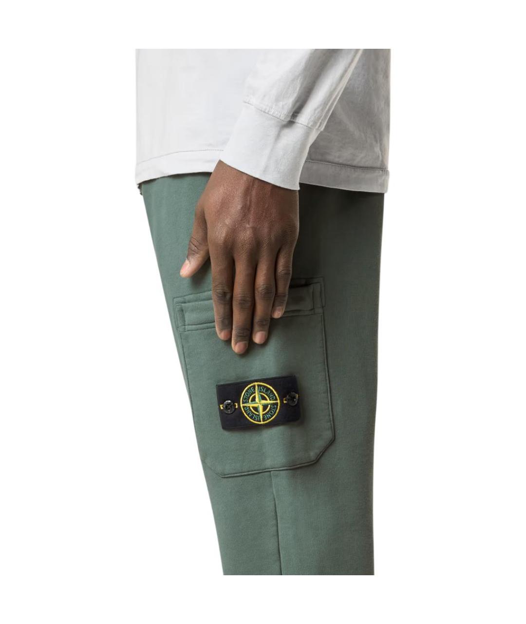 STONE ISLAND Зеленые повседневные брюки, фото 4