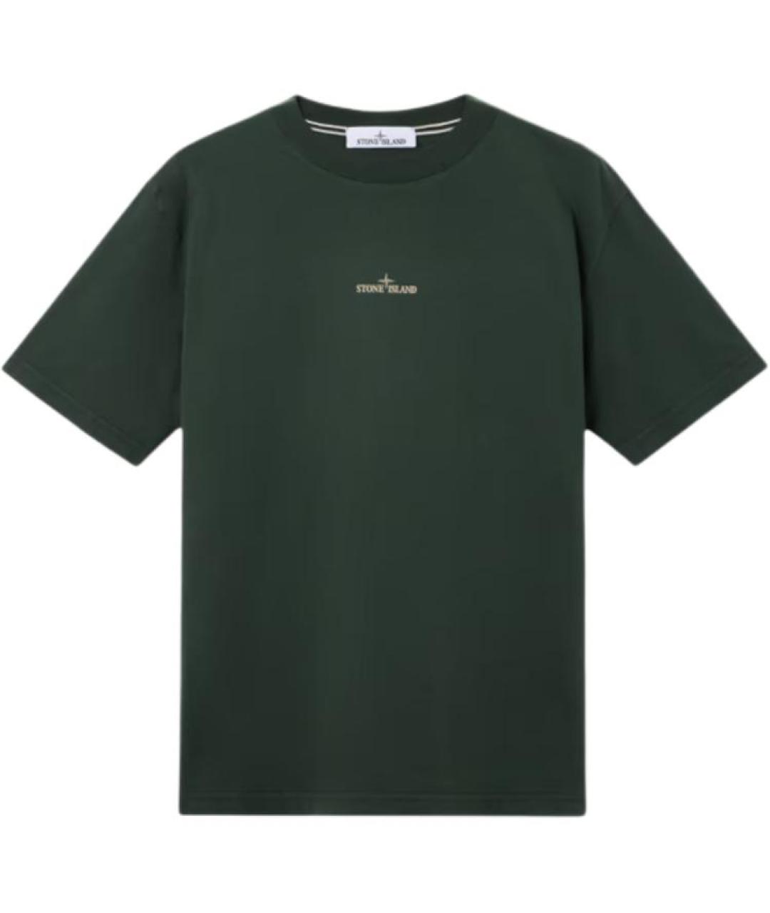 STONE ISLAND Зеленая хлопковая футболка, фото 1
