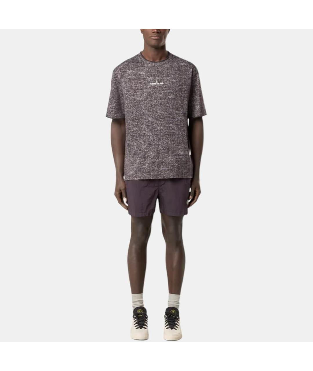 STONE ISLAND Бордовая хлопковая футболка, фото 3