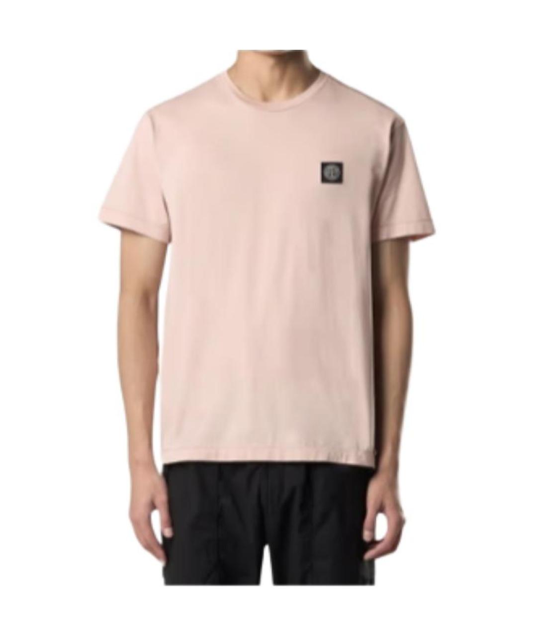 STONE ISLAND Розовая хлопковая футболка, фото 3