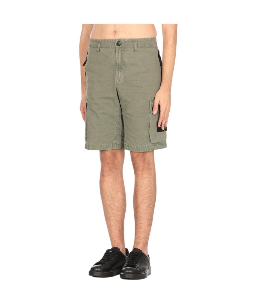 STONE ISLAND Зеленые шорты, фото 3