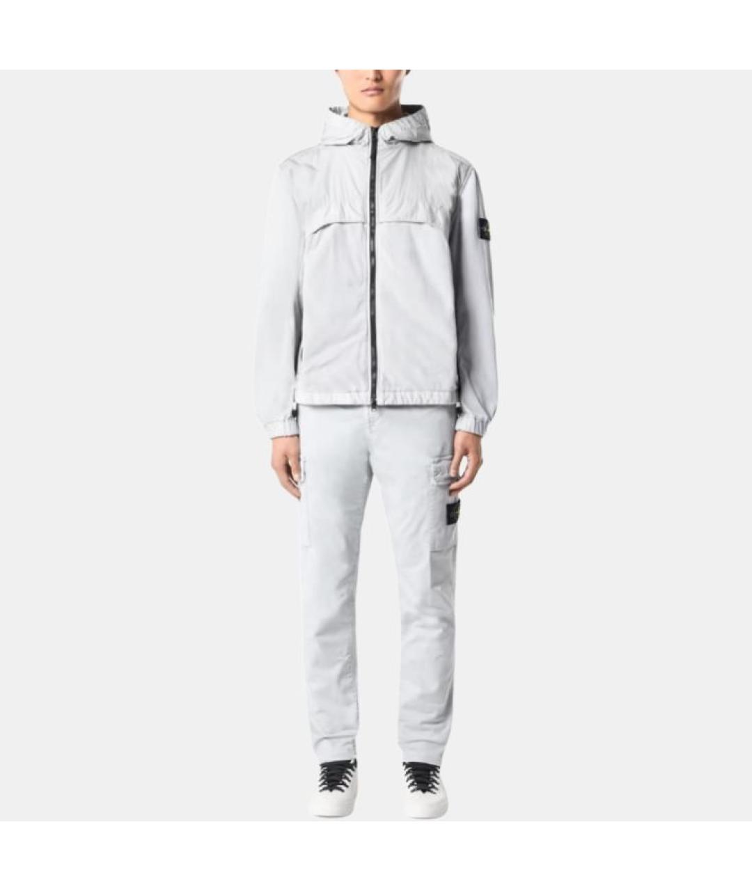 STONE ISLAND Серые прямые брюки, фото 3