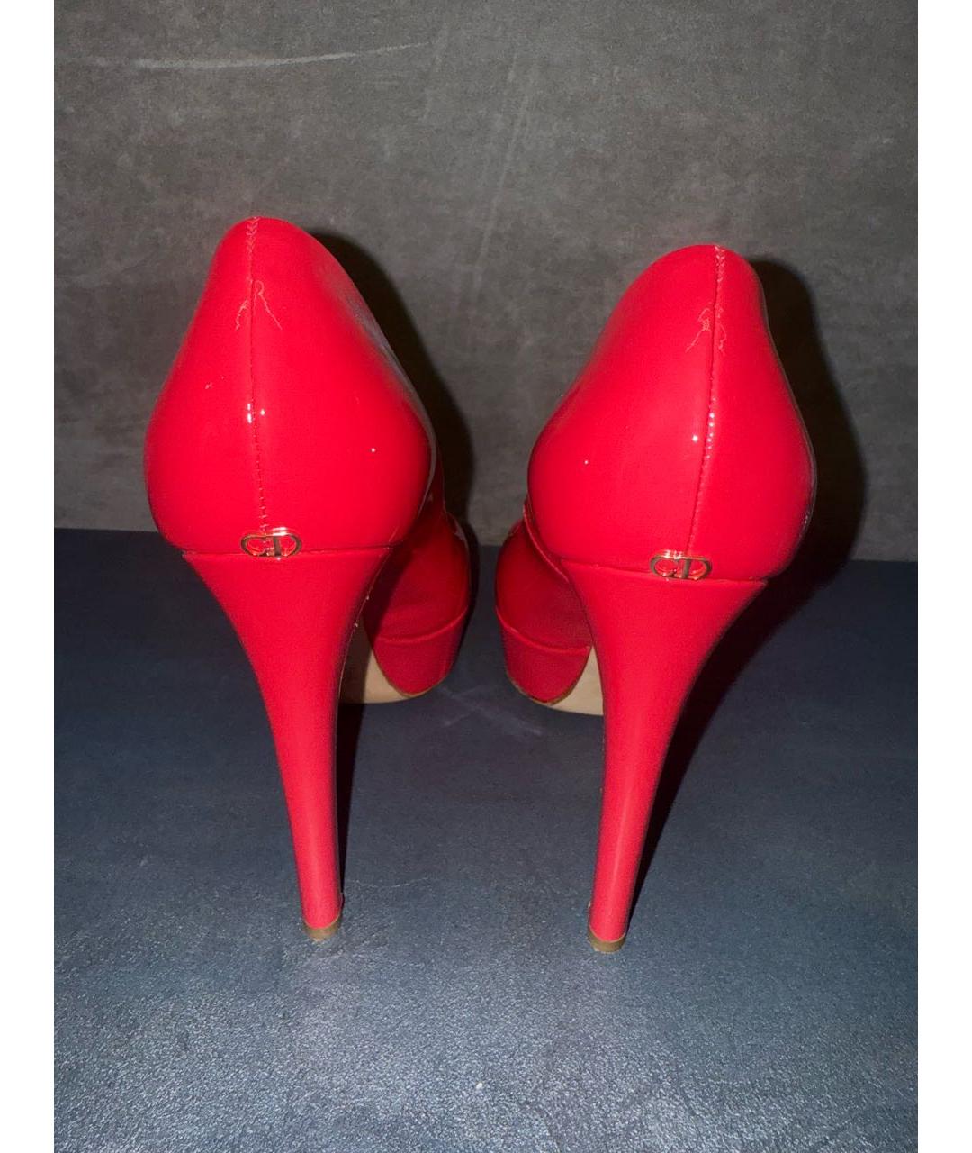 CHRISTIAN DIOR Коралловые туфли из лакированной кожи, фото 4
