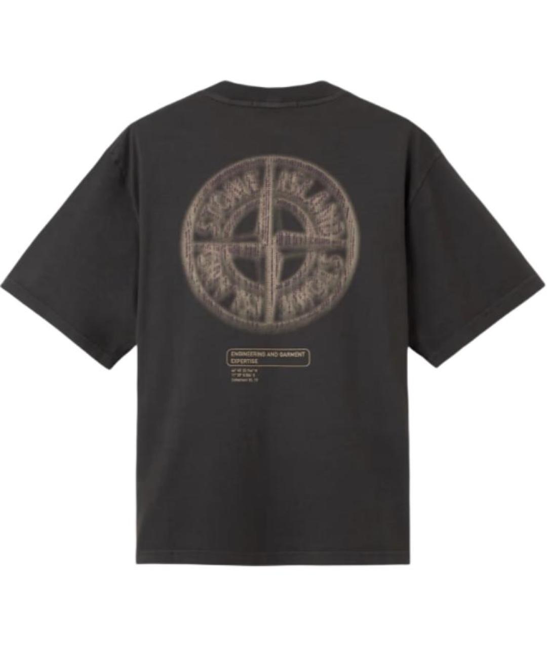 STONE ISLAND Серая хлопковая футболка, фото 2