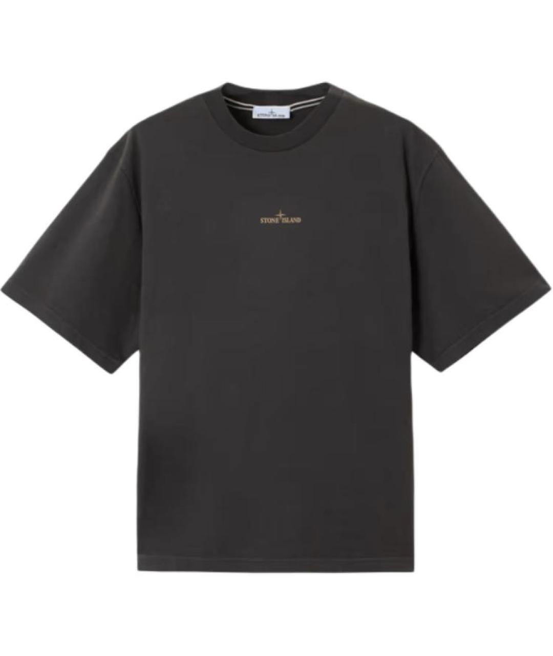 STONE ISLAND Серая хлопковая футболка, фото 1