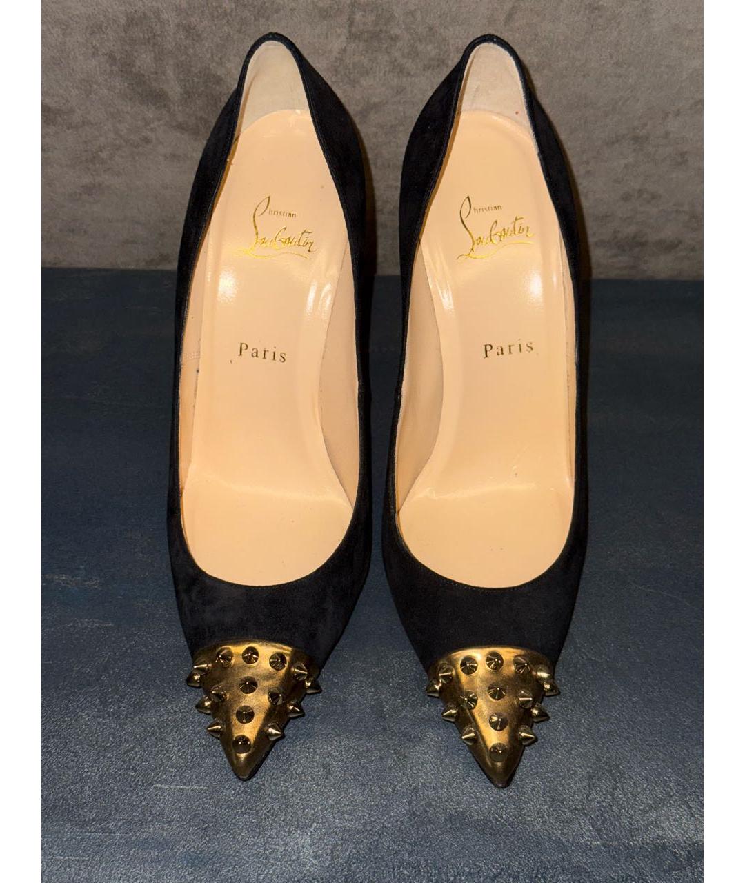 CHRISTIAN LOUBOUTIN Черные замшевые туфли, фото 2