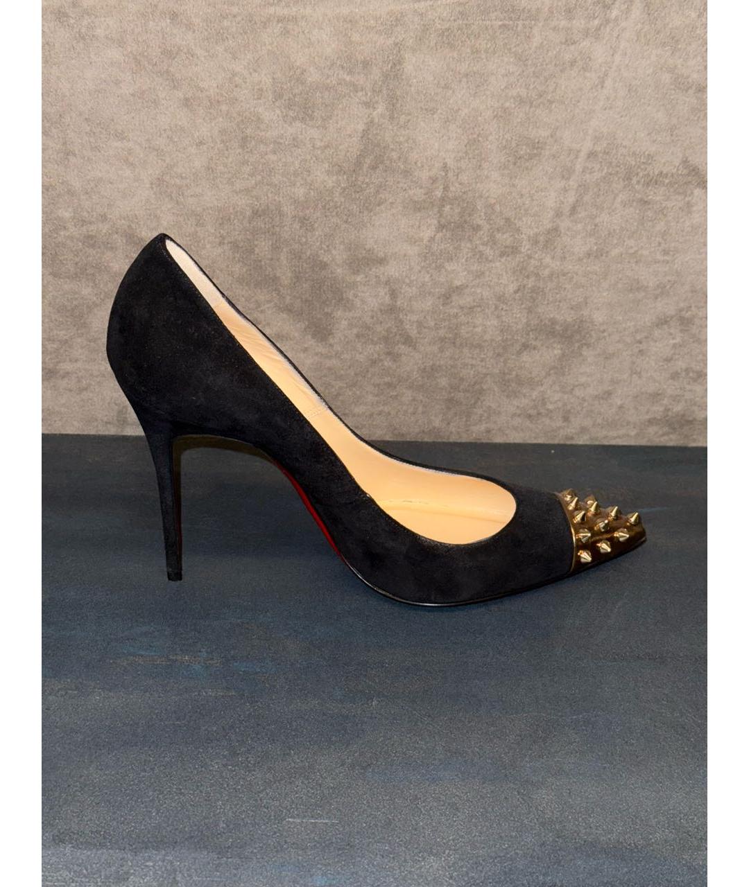 CHRISTIAN LOUBOUTIN Черные замшевые туфли, фото 6