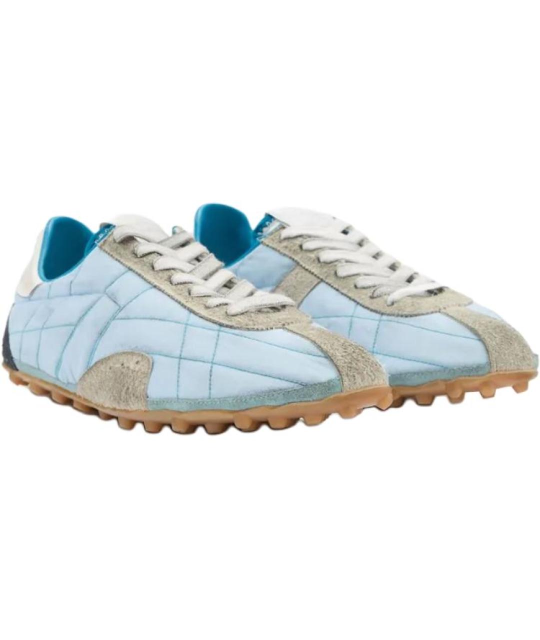 MAISON MARGIELA Голубые текстильные низкие кроссовки / кеды, фото 3