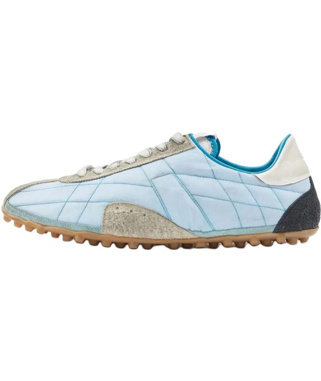 MAISON MARGIELA Голубые текстильные низкие кроссовки / кеды, фото 2