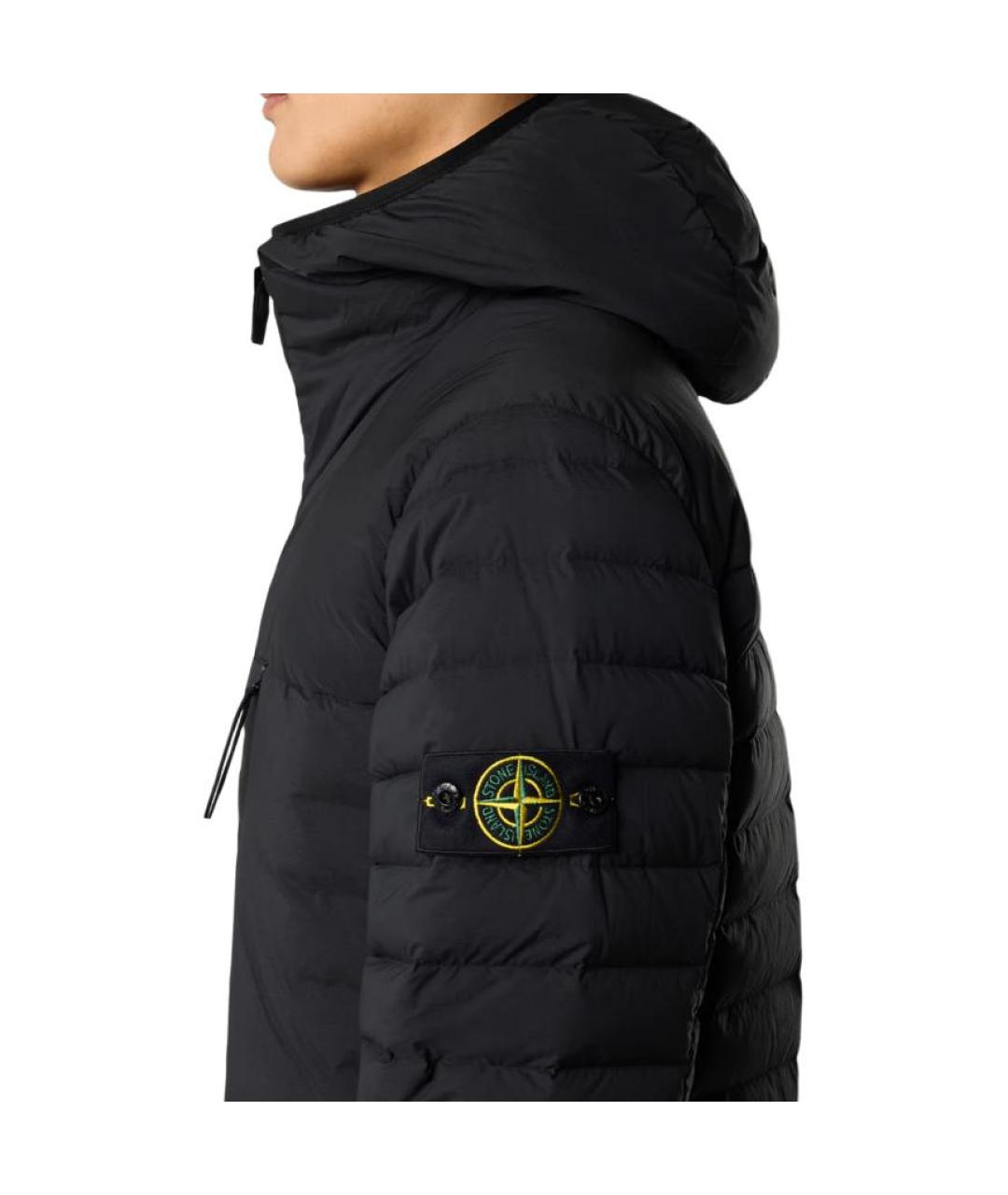 STONE ISLAND Черный пуховик, фото 3