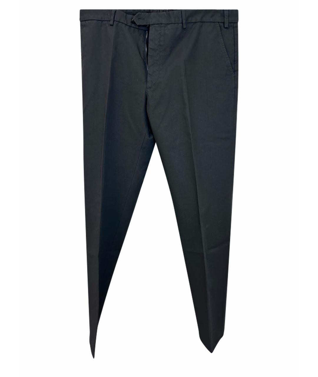 LORO PIANA Антрацитовые хлопковые повседневные брюки, фото 1