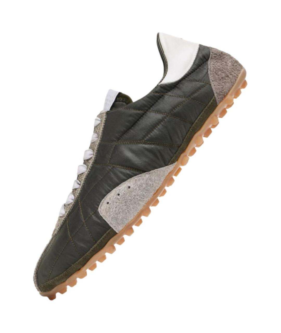 MAISON MARGIELA Хаки текстильные низкие кроссовки / кеды, фото 2