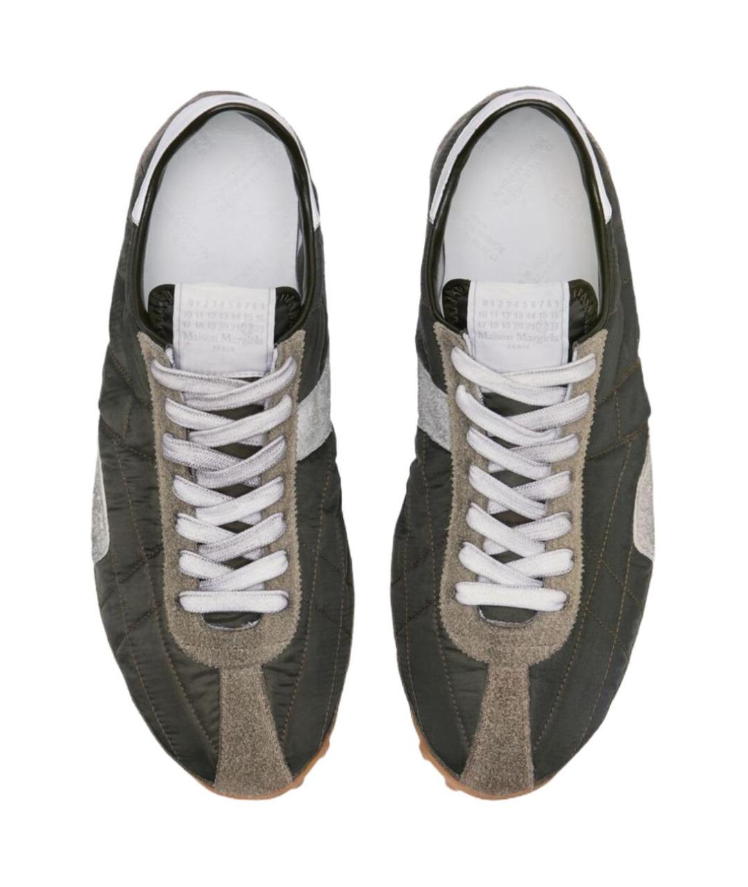 MAISON MARGIELA Хаки текстильные низкие кроссовки / кеды, фото 4