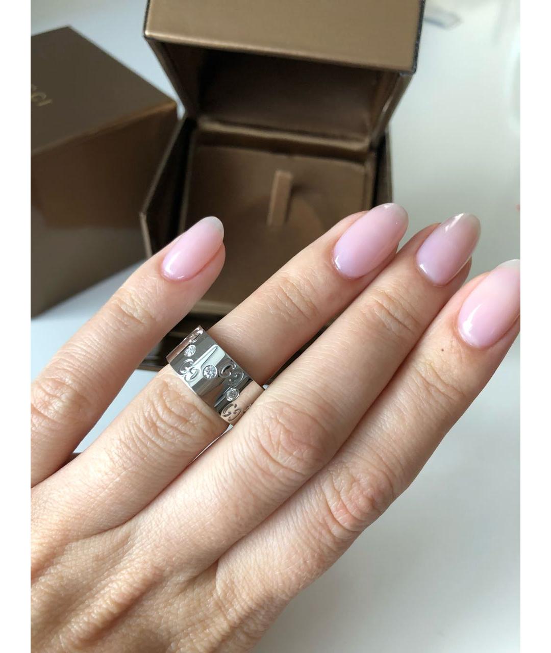 GUCCI Серебряное кольцо из белого золота, фото 3
