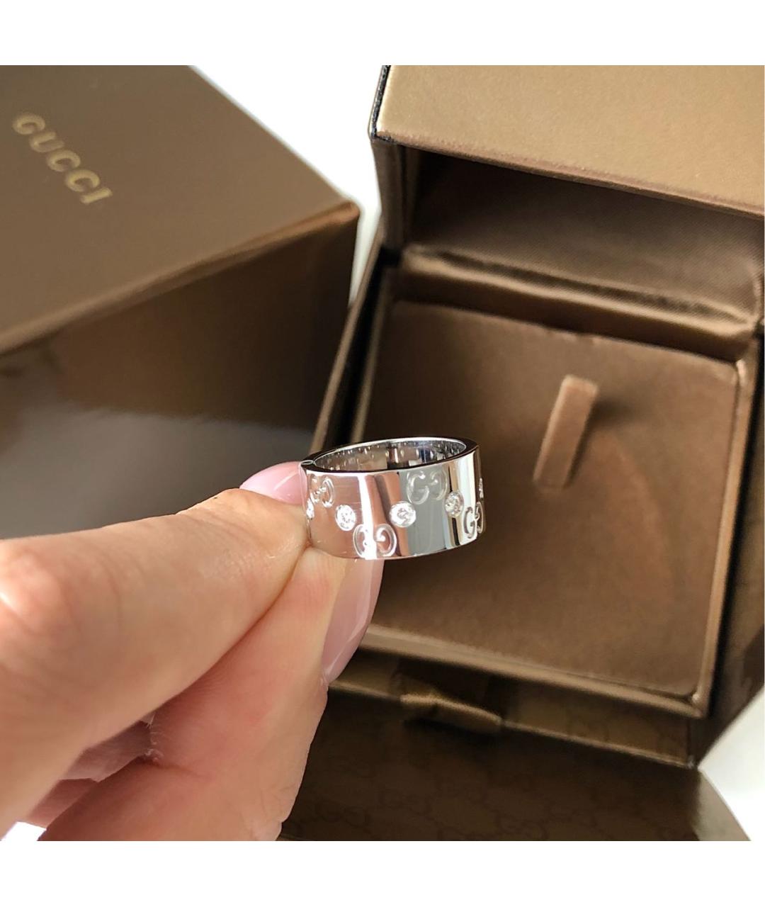 GUCCI Серебряное кольцо из белого золота, фото 2