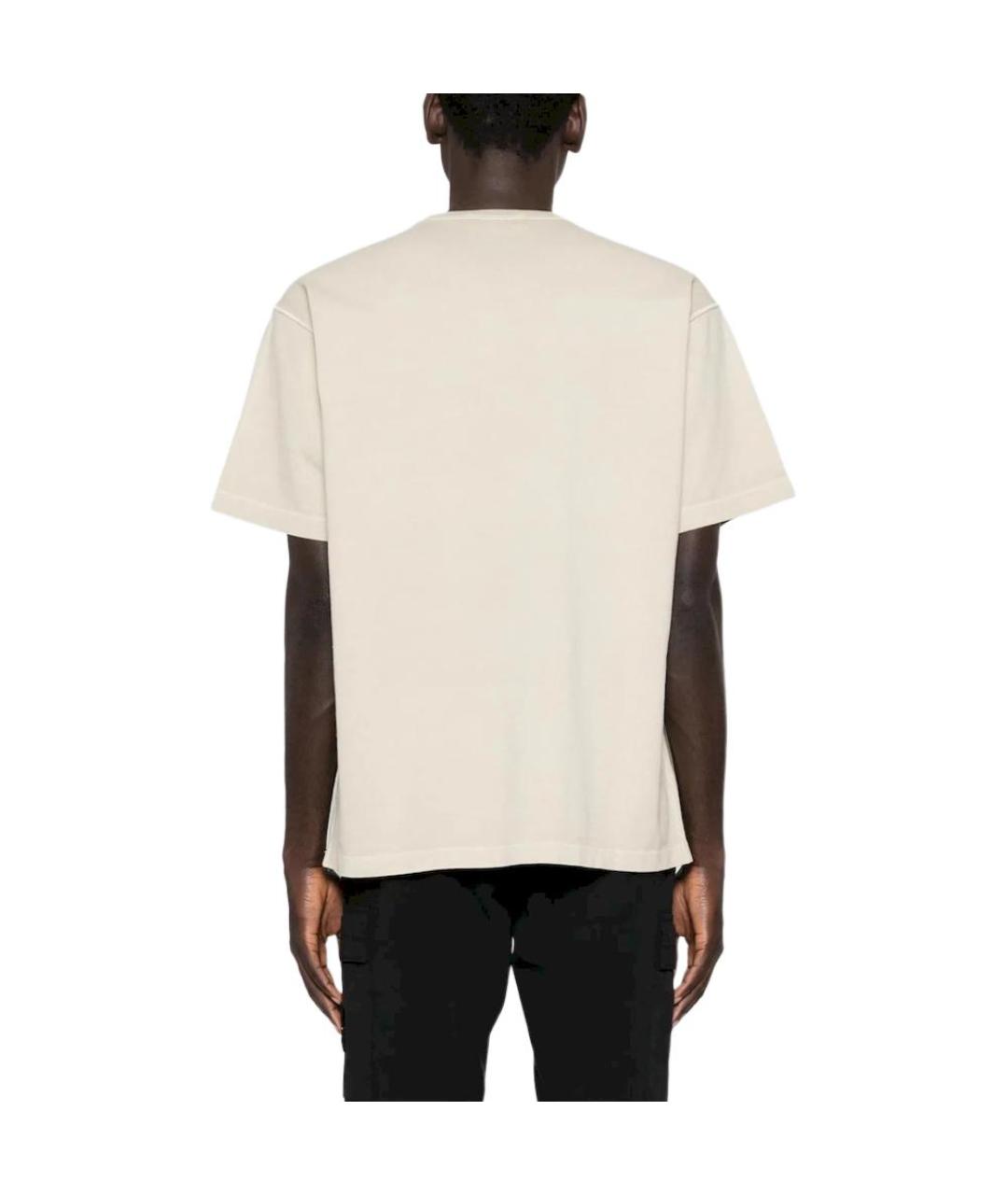 STONE ISLAND Бежевая хлопковая футболка, фото 3