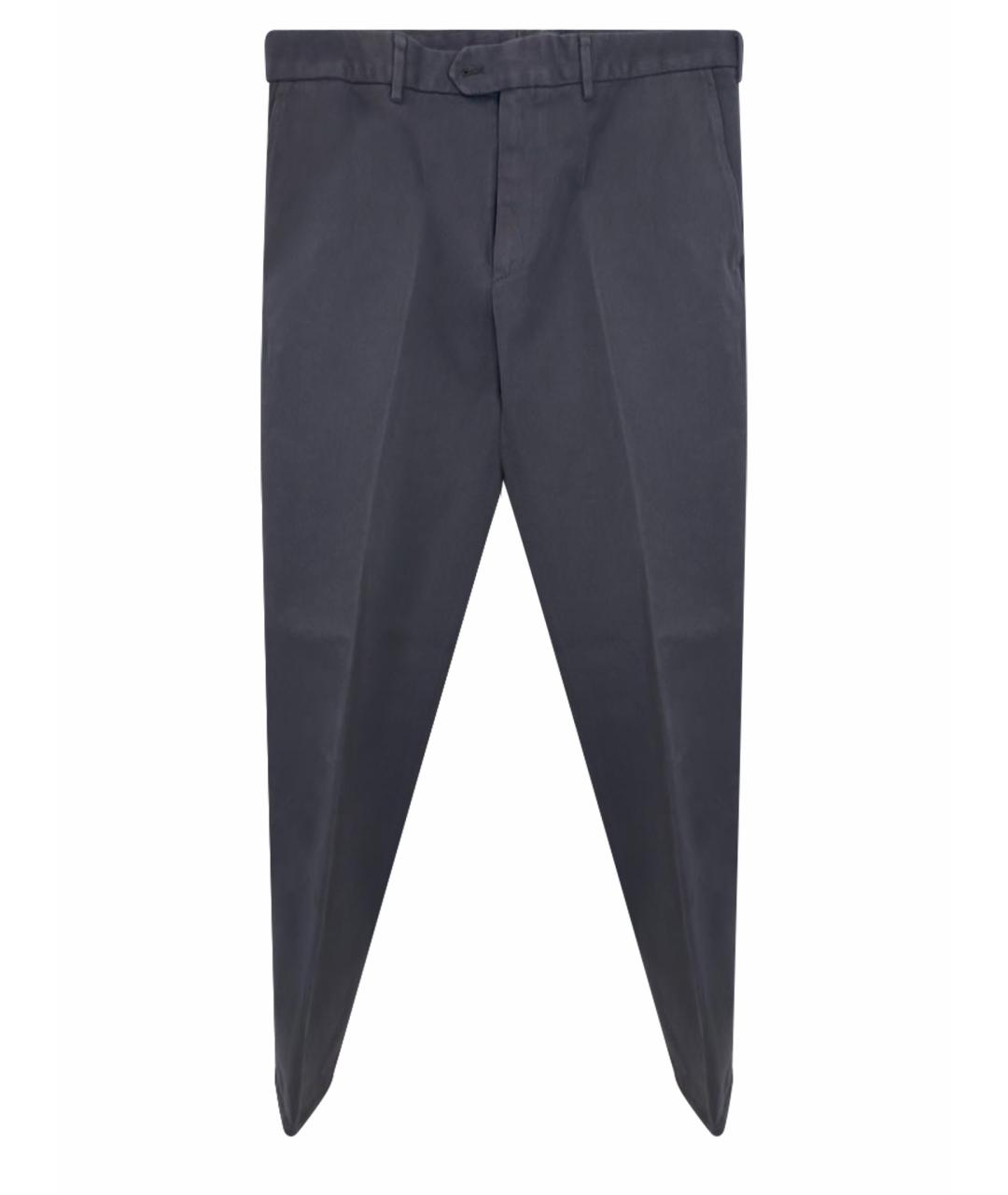 LORO PIANA Коричневые хлопковые повседневные брюки, фото 1