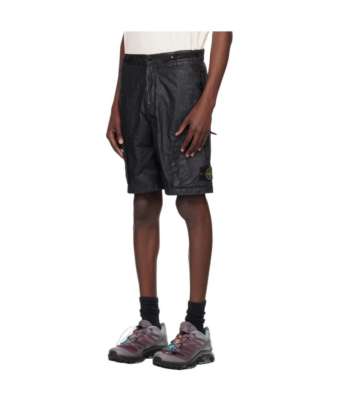 STONE ISLAND Черные шорты, фото 4