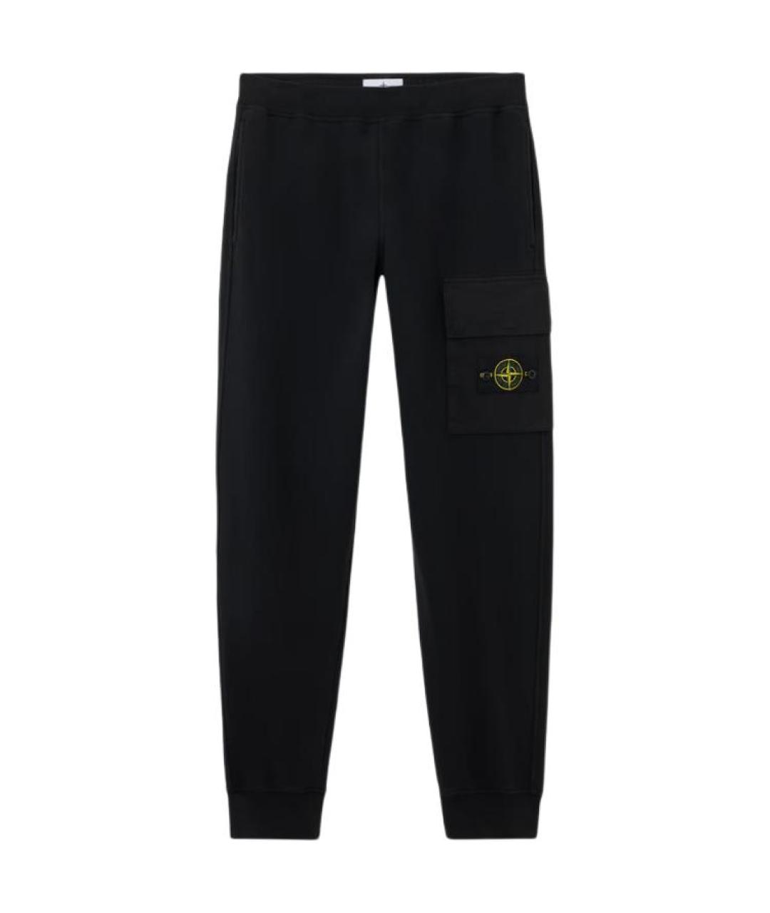 STONE ISLAND Черные хлопковые повседневные брюки, фото 1